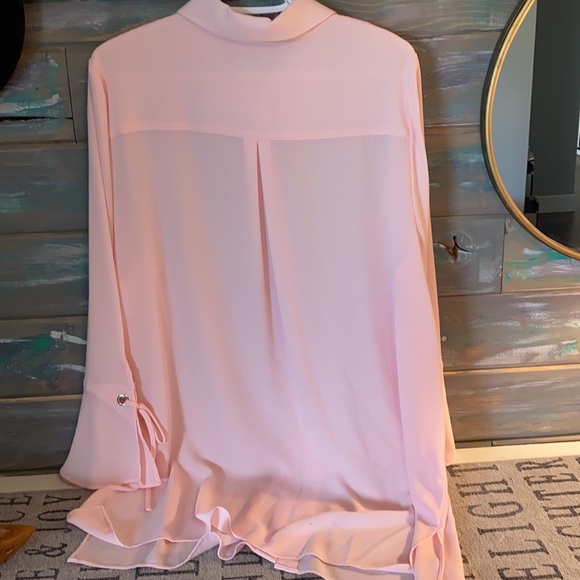 Ladies Laura pink blouse / long bow tie sleeve! - Picture 4 of 4